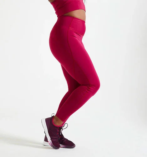 High Waist Shaped Leggings - Red