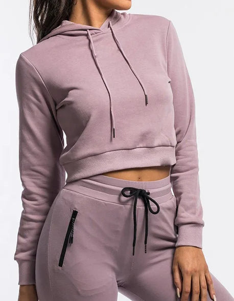 Crop Top Hoodie - Lavender